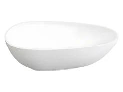 Vrijstaande Assymetrische Badkuip In Solid Surface - 268L - 172 X 83 X 53 Cm - Wit - Fenice