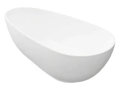 Vrijstaande Assymetrische Badkuip In Solid Surface - 268L - 172 X 83 X 53 Cm - Wit - Fenice