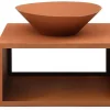 Vuurkorf Van Staal Corten Met Bergruimte Voor Hout - L90 X H67,5 X D75 Cm - Bezio