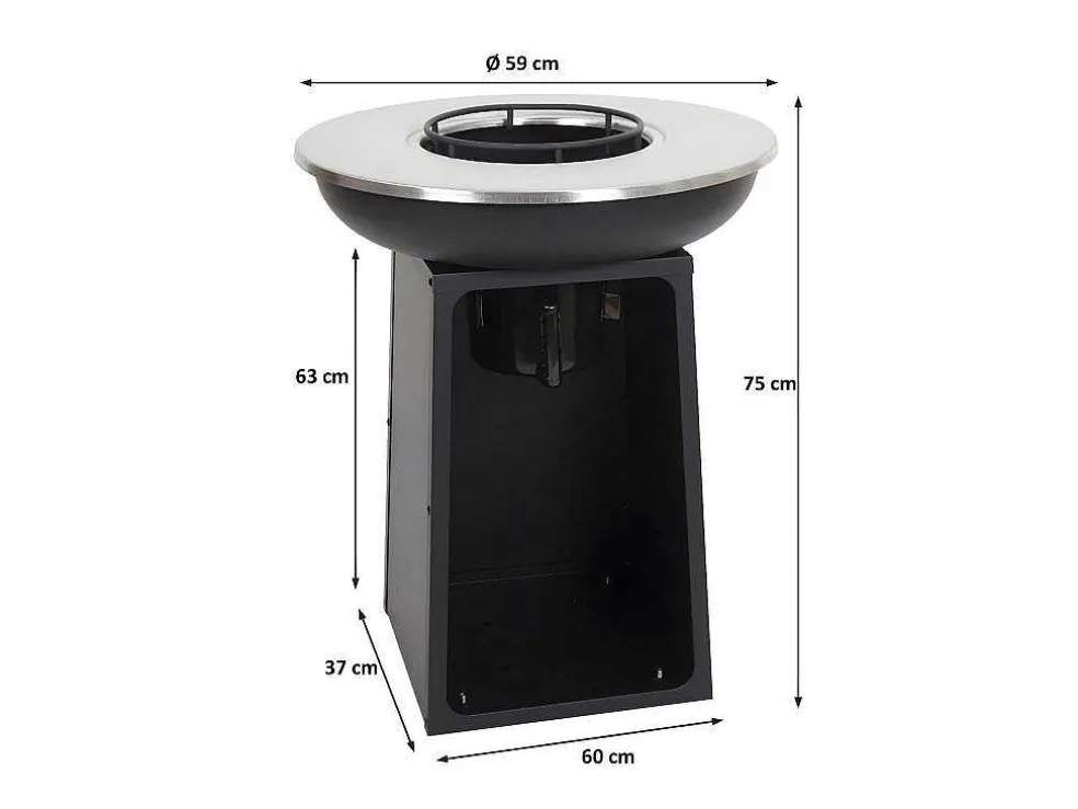 Vuurschaal Met Grillplaat Mcw-K97, O59Cm Zwart