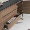 Walnoot Dressoir Met Zwart Glazen Blad 3060 Angel Cerda