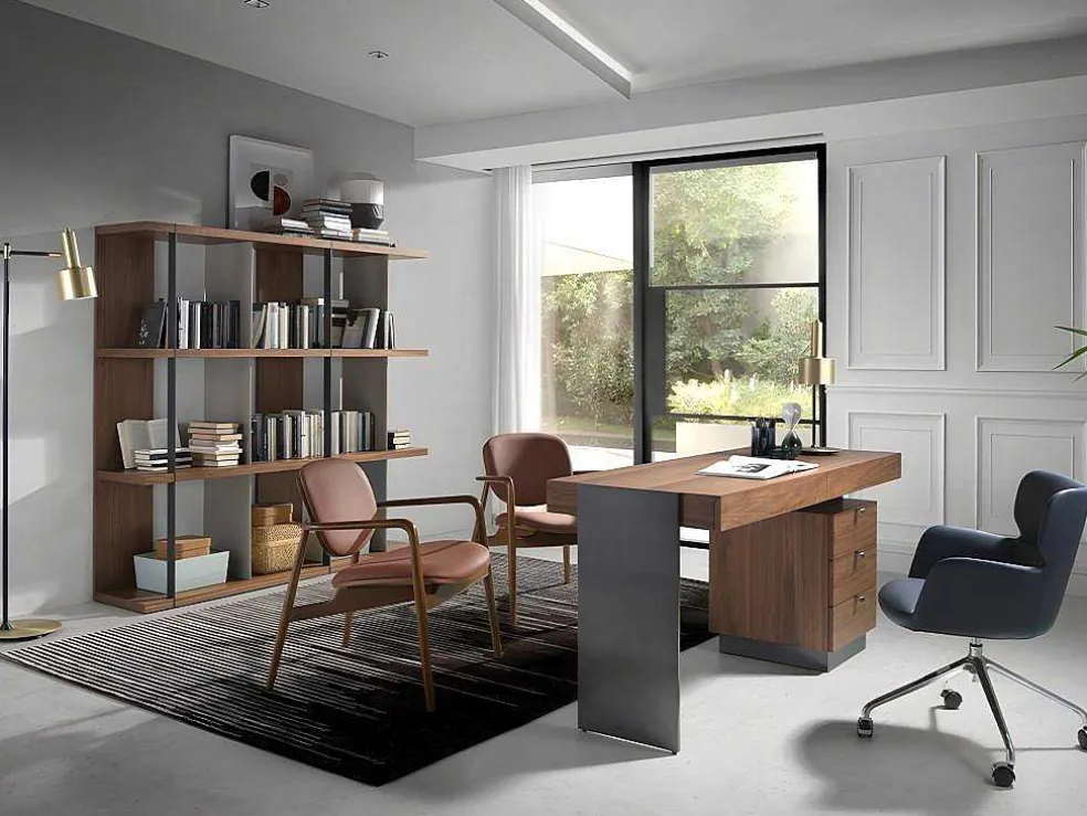 Walnoot En Stalen Bureau 3237 Angel Cerda