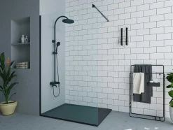 Wand Voor Inloopdouche Industriele Stijl - Mat Zwart - 120X200 Cm - Daren - Koop Nu Online