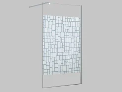 Wand Voor Inloopdouche Laura Van Gezeefdrukt Glas - 120X190 Cm