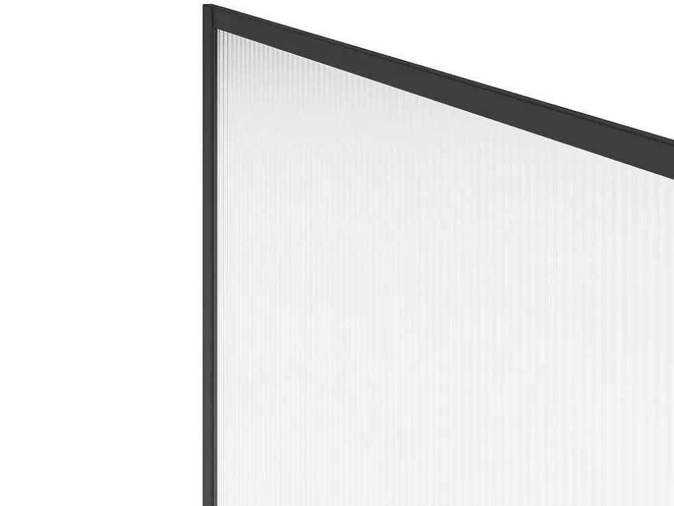 Wand Voor Inloopdouche Met Structuurglas - 120 X 200 Cm, Mat Zwart - Virana
