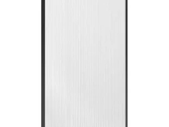 Wand Voor Inloopdouche Met Structuurglas - 120 X 200 Cm, Mat Zwart - Virana