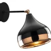 Wandlamp Van Metaal Met Verstelbare Kap Yildo - D17 X H28 Cm - Zwart En Koperkleurig