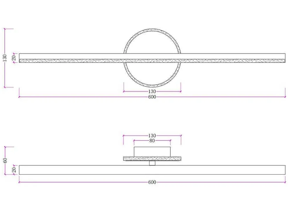 Wandlamp Voor Badkamer Met Ledverlichting Van Aluminium - L60 Cm - Goudkleurig - Taunton