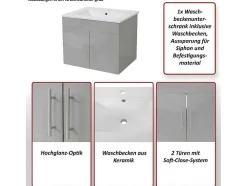 Wastafel + Wastafelmeubel Mcw-D16, Wit