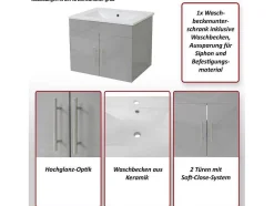 Wastafel + Wastafelmeubel Mcw-D16, Wit