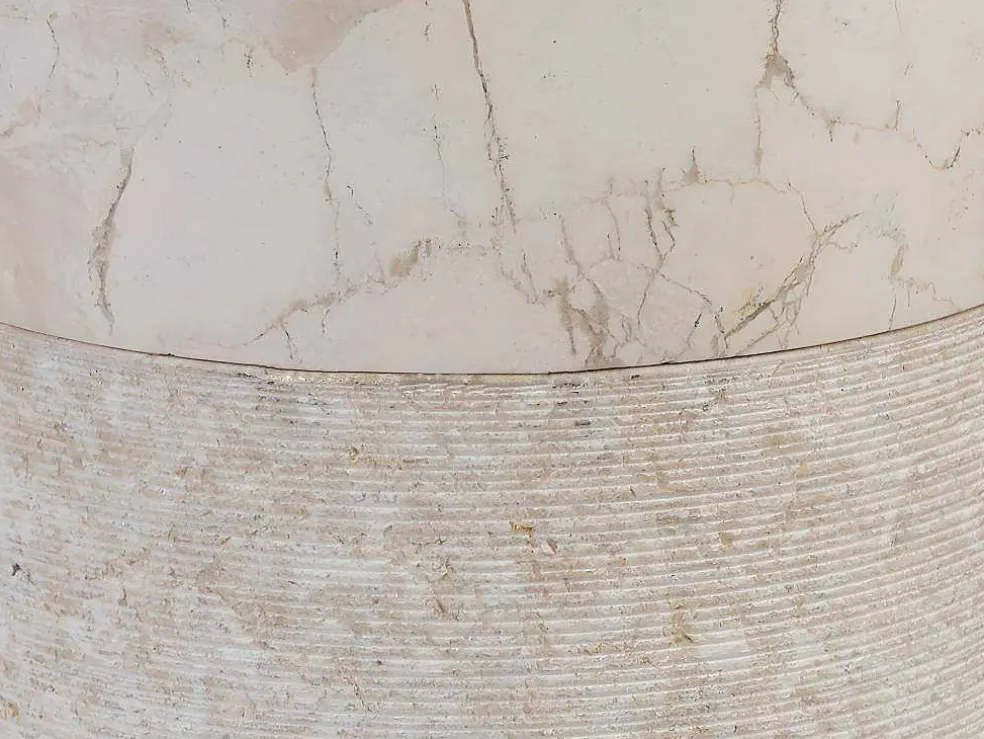 Wastafel Badkamer Op Voet Van Marmer Lanta - Kleur Creme