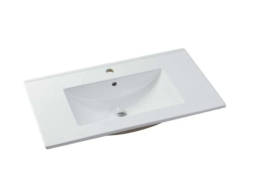 Wastafelmeubel Met Inbouwwastafel - Eikenfineer - 80 Cm - Cosmoti