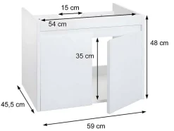 Wastafelonderbouw Mcw-L86, Zwart