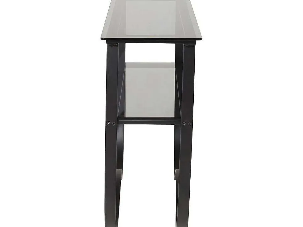 Wavy Sidetable Met Plank 34X117 Cm Zwart.