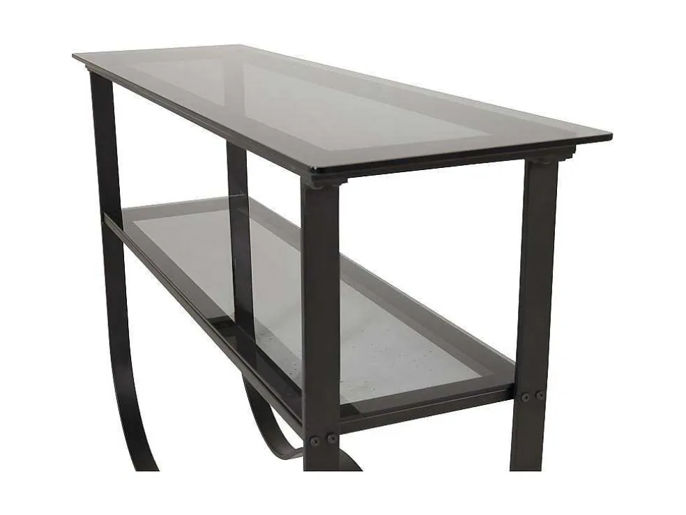 Wavy Sidetable Met Plank 34X117 Cm Zwart.