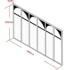 Werkplaatsraam Art Deco Van Gepoedercoat Aluminium 180 X 130 Cm - Zwart - Arcadea