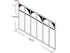 Werkplaatsraam Art Deco Van Gepoedercoat Aluminium 180 X 130 Cm - Zwart - Arcadea