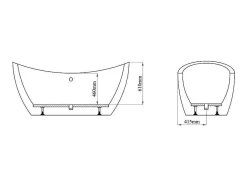Wit Vrijstaand Designbad - 225 Liter - 170 X 83 X 77 Cm - Alda