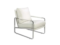 Witte Eco-Lederen Gestoffeerde Fauteuil 5026 Angel Cerda