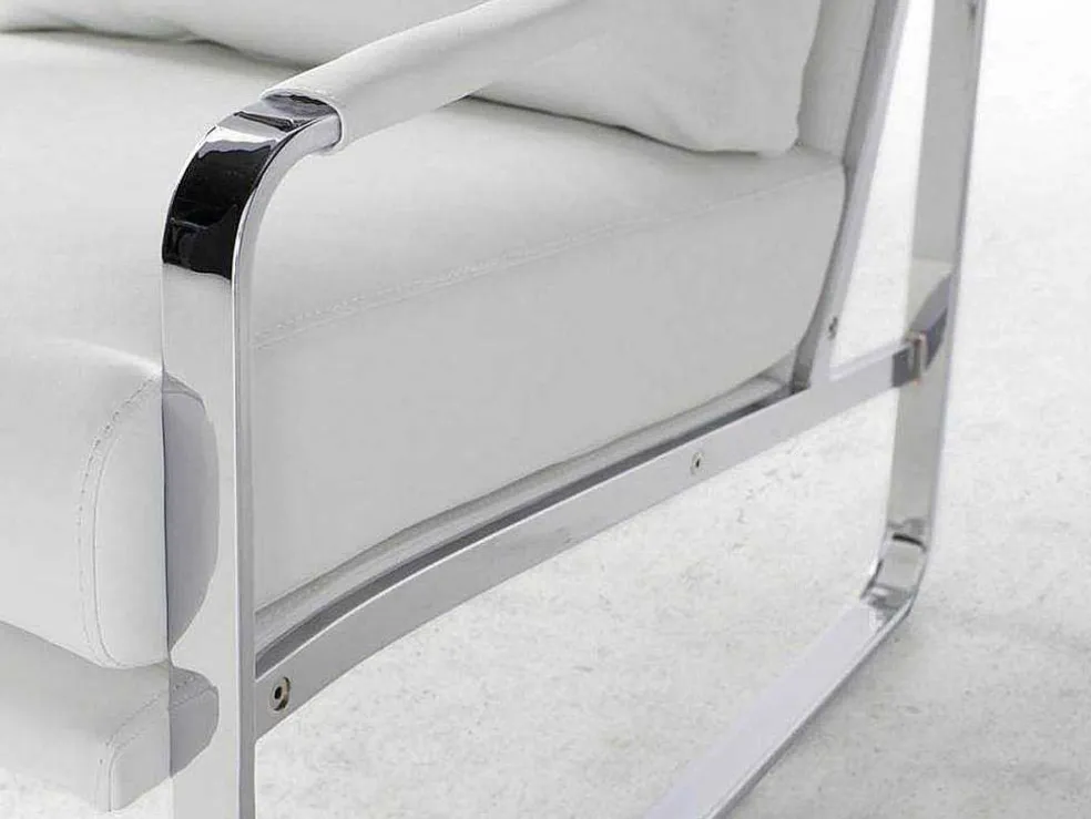 Witte Eco-Lederen Gestoffeerde Fauteuil 5026 Angel Cerda