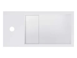 Witte Hangende Wastafel Van Solid Surface Met Nis - Kraan Links - 40 Cm - Pumori