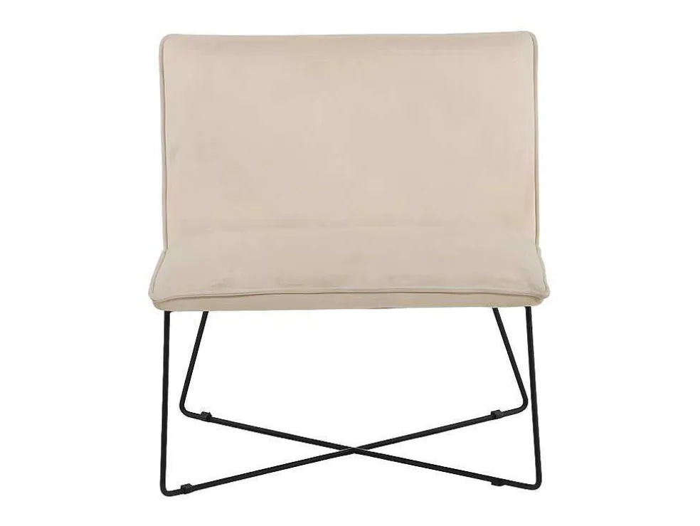 X-Lounge Fauteuil Velours Offwhite.