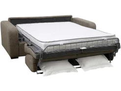3-Zits Express Slaapbank Van Olijfgroene Stof - Matras 14 Cm - Bevis