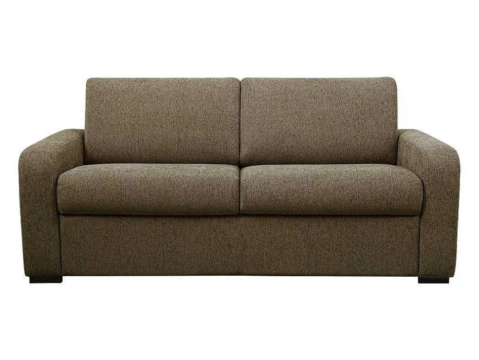 3-Zits Express Slaapbank Van Olijfgroene Stof - Matras 14 Cm - Bevis