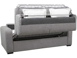3-Zits Express Slaapbank Van Grijze Stof - Matras 18 Cm - Bevis