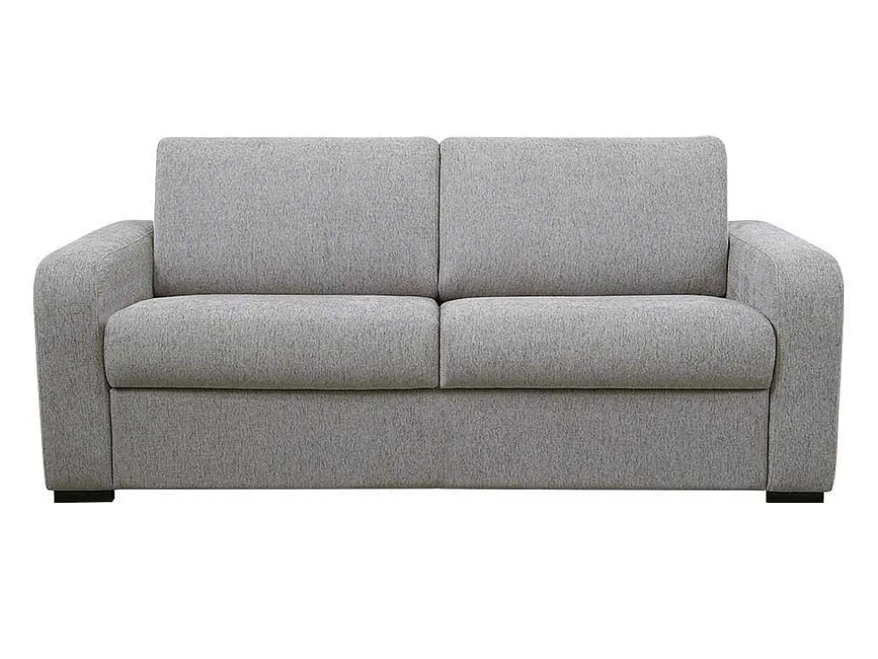 3-Zits Express Slaapbank Van Grijze Stof - Matras 18 Cm - Bevis