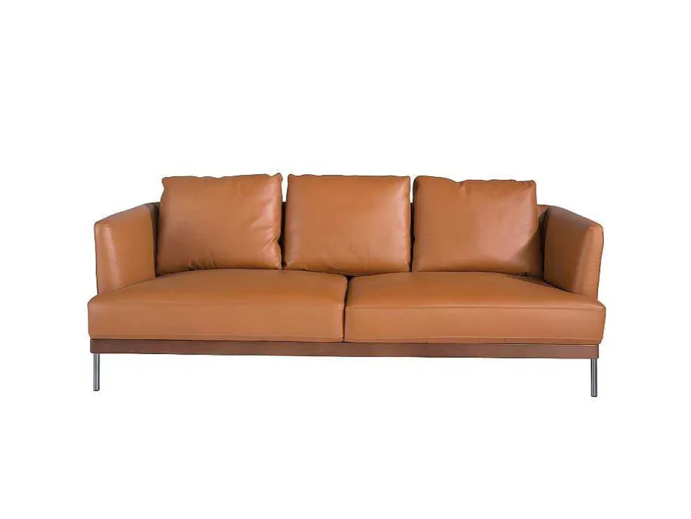 3-Zitsbank Bekleed In Bruin Leer 6171 Angel Cerda