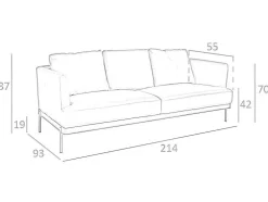 3-Zitsbank Bekleed In Bruin Leer 6171 Angel Cerda