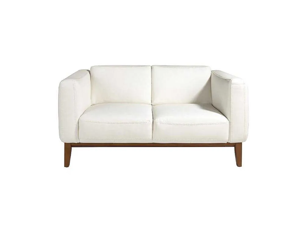 2-Zitsbank Bekleed In Wit Leder 6118 Angel Cerda