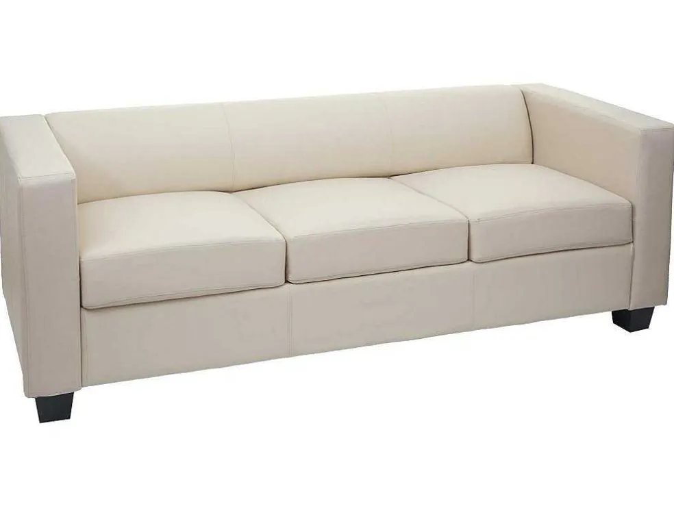 3-Zitsbank Lille, Kunstleer, Creme