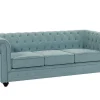 3-Zitsbank Van Lichtblauwe Stof Chesterfield