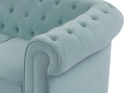 3-Zitsbank Van Lichtblauwe Stof Chesterfield