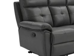 3-Zits-Relaxbank Van Grijs Leer Vineta