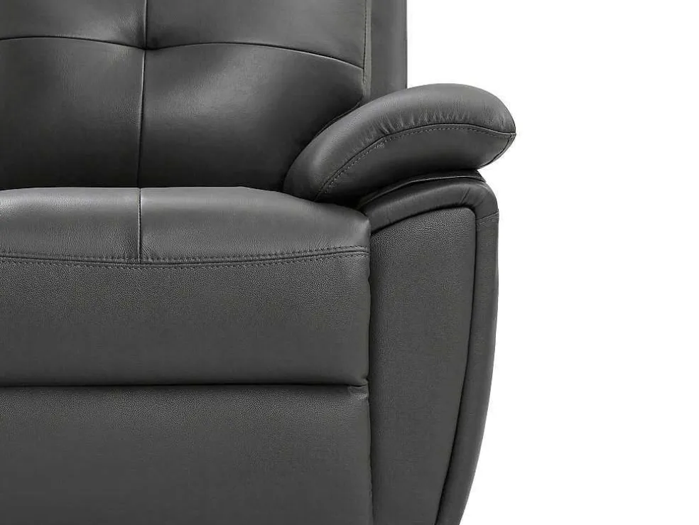 3-Zits-Relaxbank Van Grijs Leer Vineta