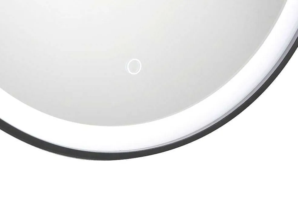 Zwarte Ronde Lichtgevende Badkamerspiegel Met Leds - D. 80 Cm - Numea
