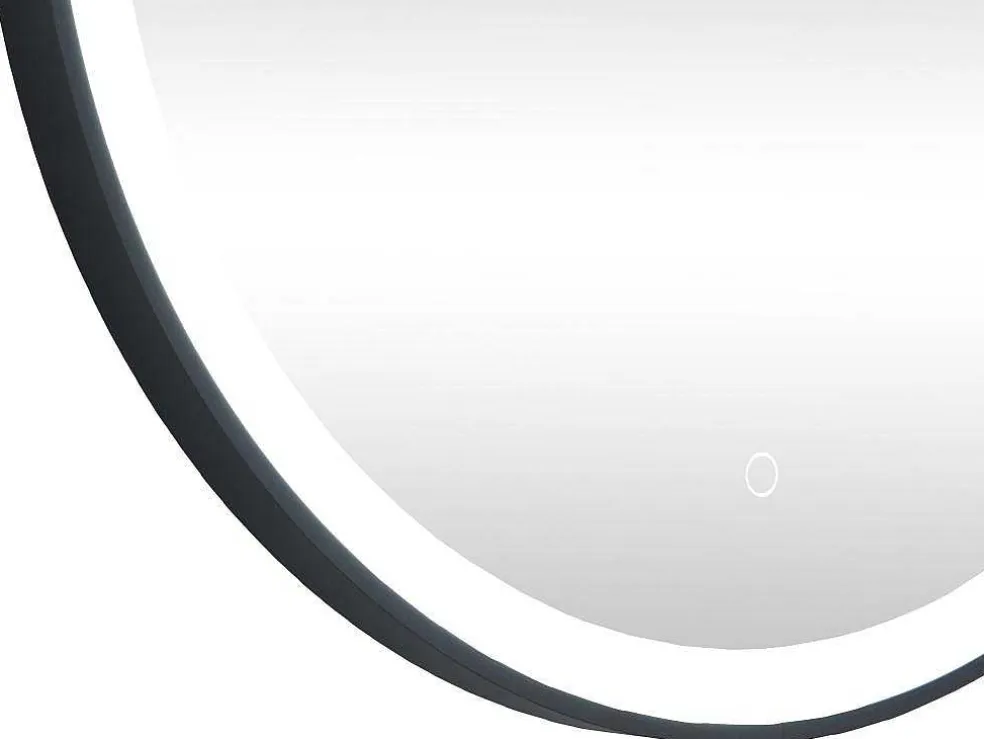 Zwarte Ronde Lichtgevende Badkamerspiegel Met Leds - D. 80 Cm - Numea