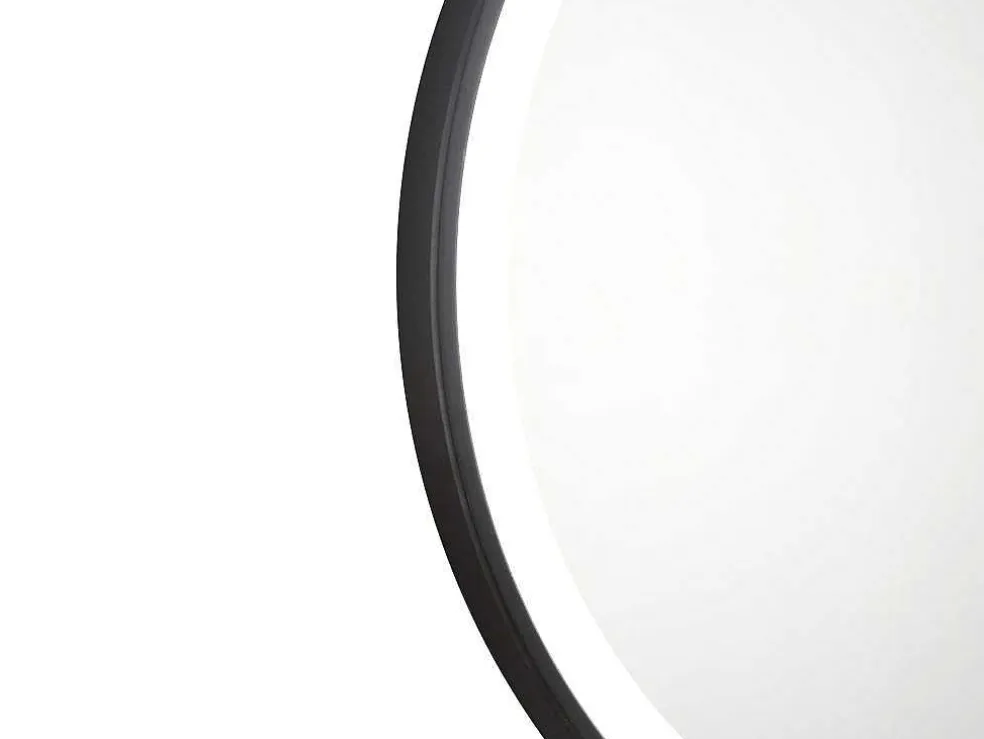 Zwarte Ronde Lichtgevende Badkamerspiegel Met Leds - D. 80 Cm - Numea