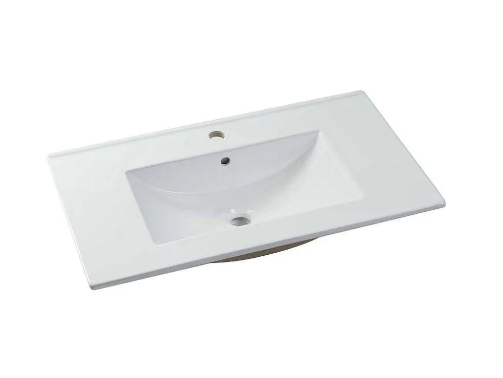 Zwevend Badkamermeubel Met Enkele Wastafel - Wit - 80 Cm - Kayla