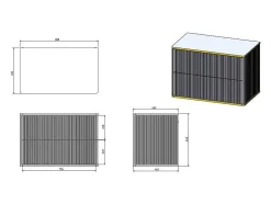 Zwevend, Geribbeld Badkamermeubel Met Goudkleurige Randen En Opzetwastafel - Wit - 80 Cm - Keliza