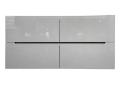 Zwevend Wastafelmeubel Met Dubbel Inbouwbekken En Kast - Grijs - 120 Cm - Selita