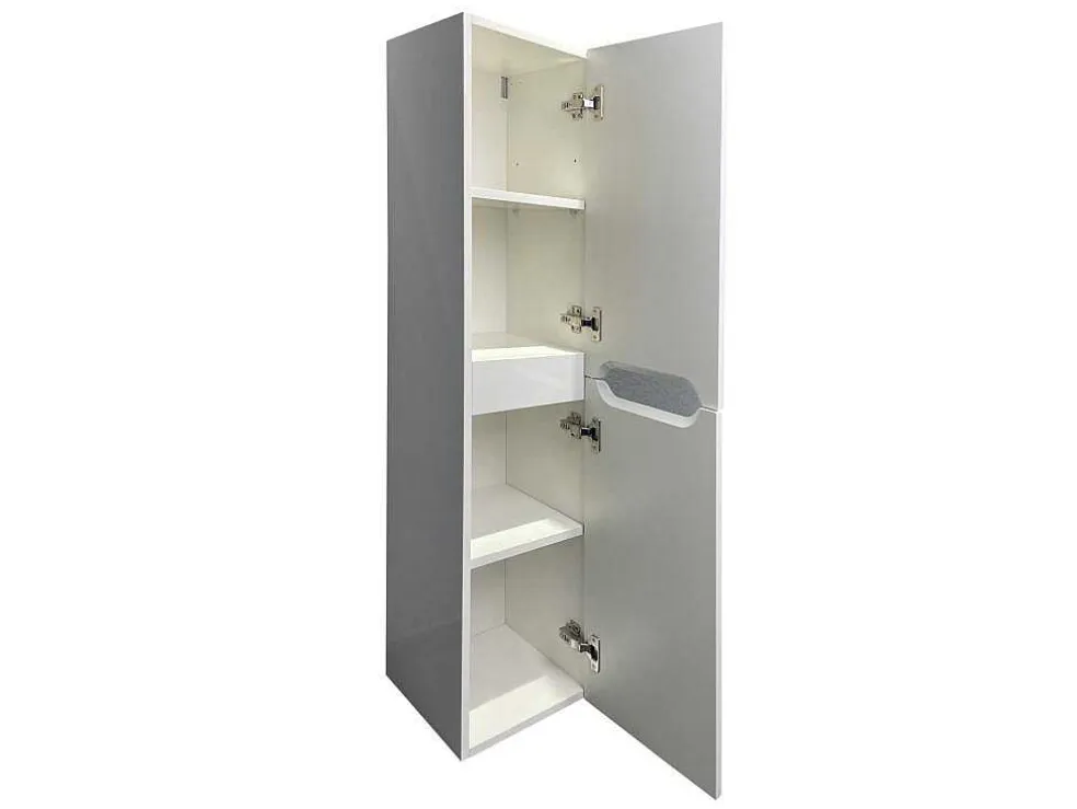 Zwevend Wastafelmeubel Met Dubbel Inbouwbekken En Kast - Wit - 120 Cm - Selita