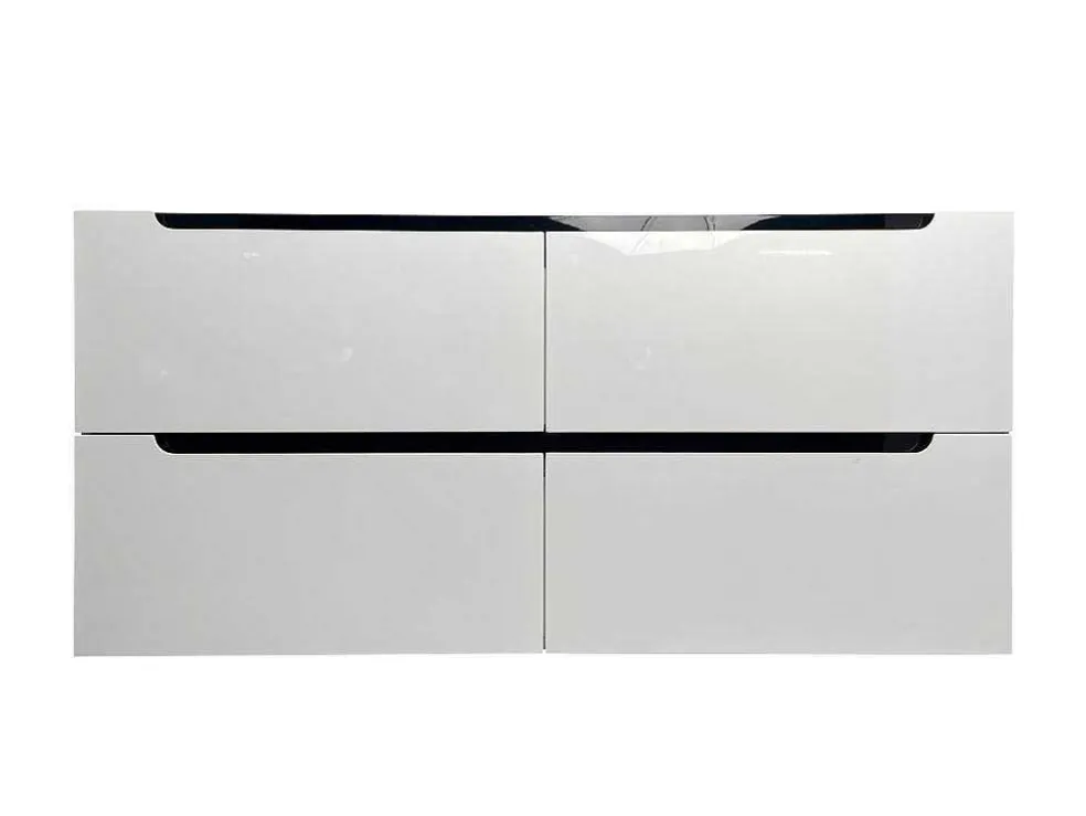 Zwevend Wastafelmeubel Met Dubbel Inbouwbekken - Wit - 120 Cm - Selita